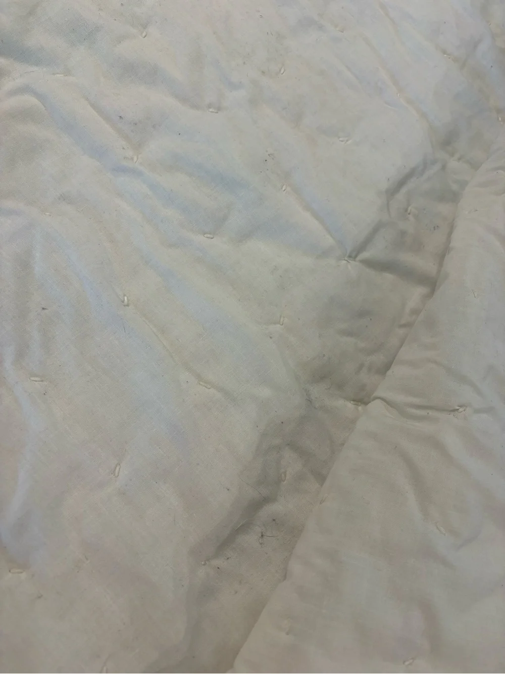 Cream Quilt with Pink and Blue Gingham Blocks
